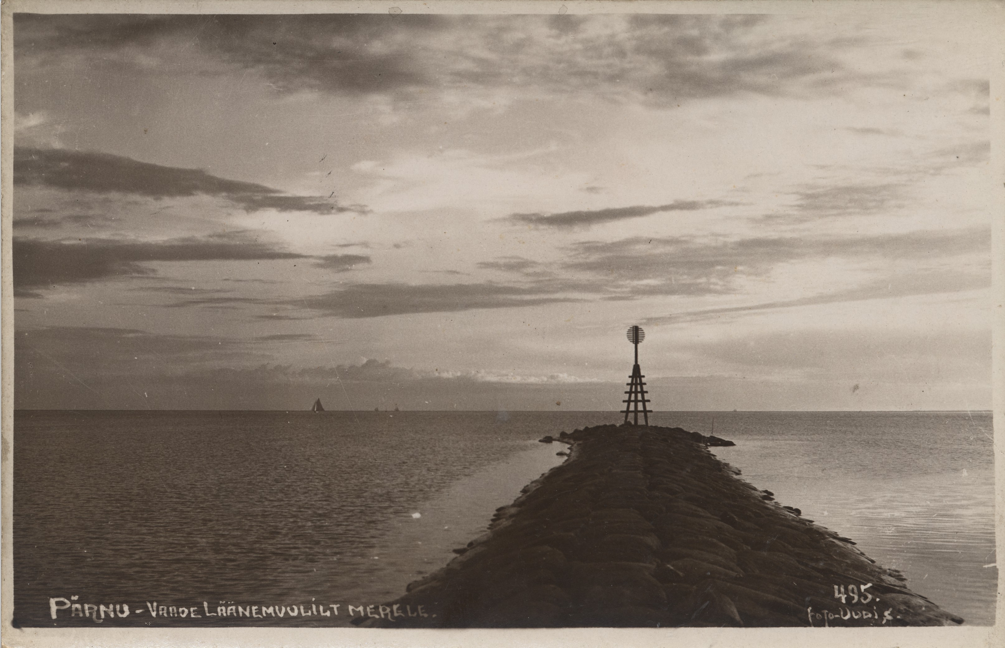 Pärnu view from western Mole to the sea