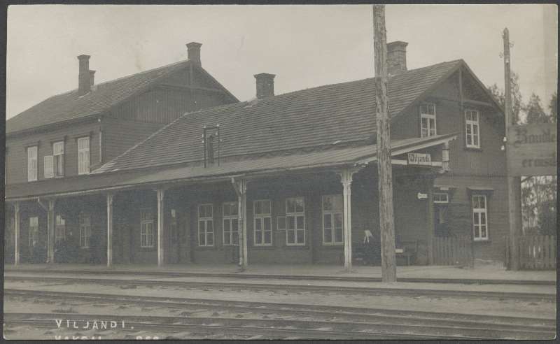 Postcard, Viljandi, Kantreküla, Viljandi Railway Station