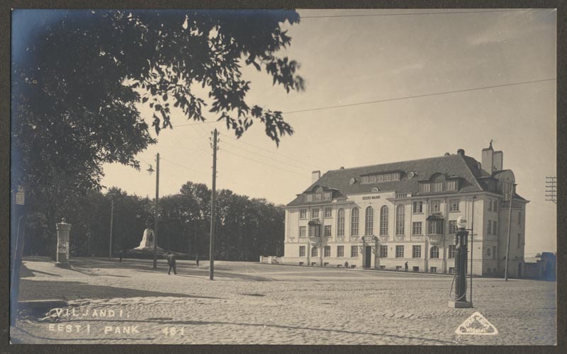 Photo, Viljandi, Freedom Square, Memory, Bank Building, Shelli Tank, approx. 1930