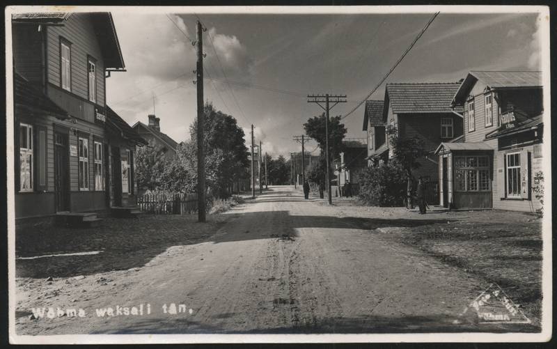 Postcard, Võhma, view along Vaksali Street