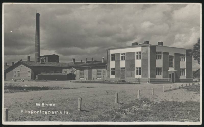 Postcard, Võhma Exporttapamaja, main view boiler