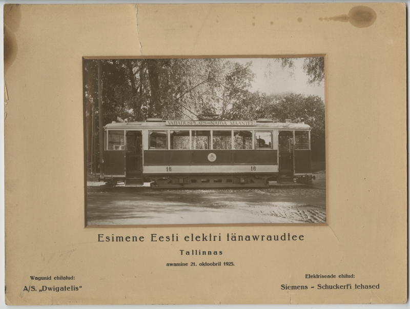 First electric tram in Tallinn