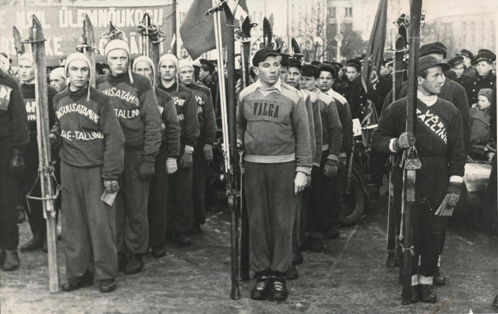 Photo. Skiing star ride in Tallinn, held in honor of the elections of the Supreme Council of the Soviet Union, on March 9, 1950, the captain of the Võru team Vello Kaaristo.