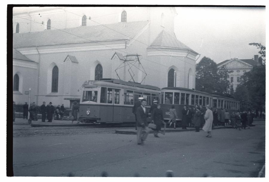 Tallinn, tram stop at the Winning Square.