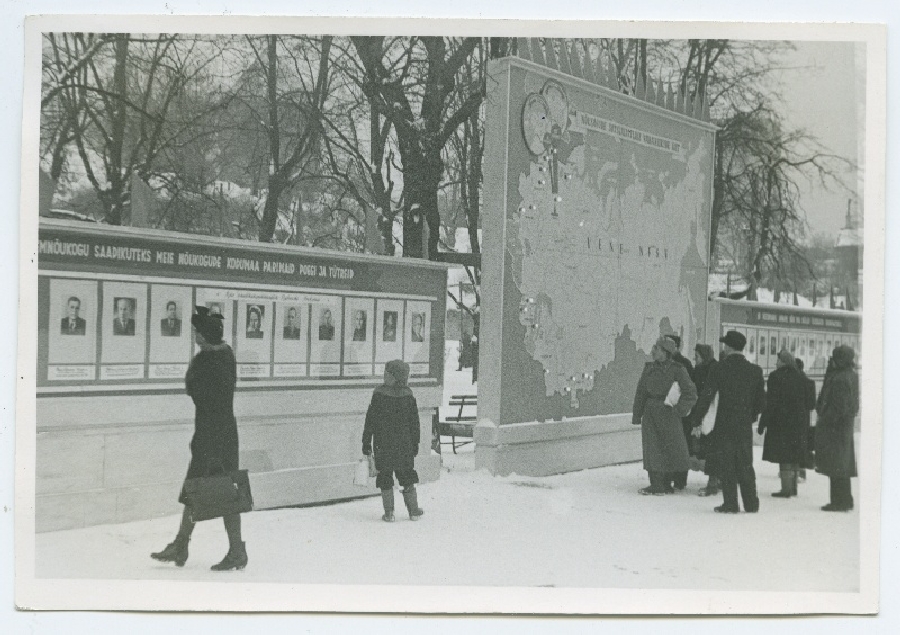 Tallinn, pre-election posters at the Winning Square in February 1946.