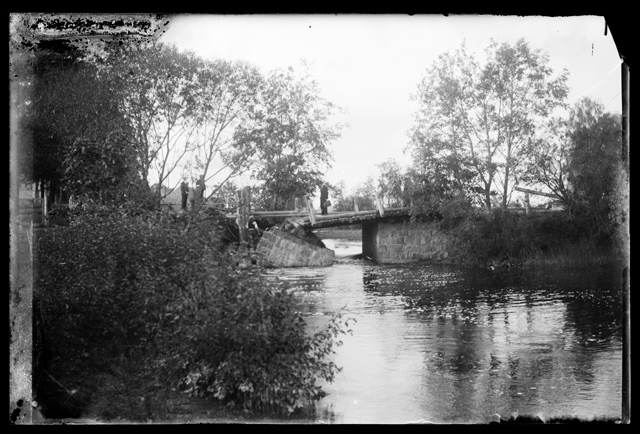 Broken bridge on the river