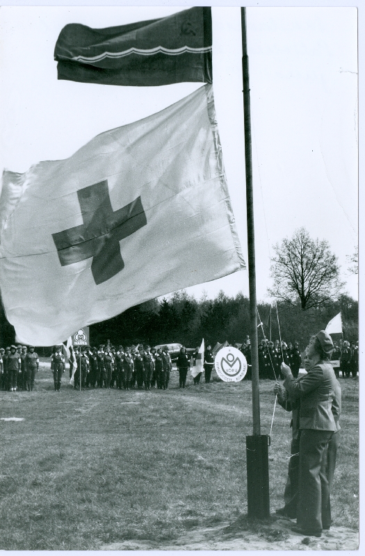 Photo. In the Sanitary Salkas competition in the Palivere Kuliste Aasa. June 1980. Black and white.