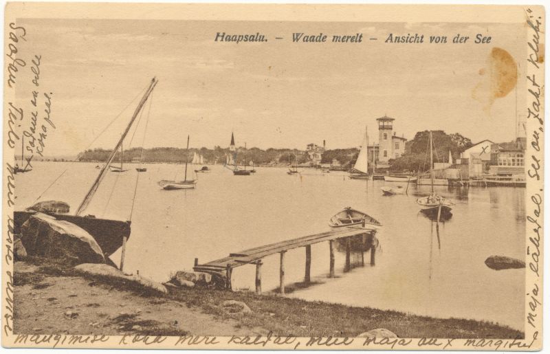 Postcard. View of the promenade by the Old Harbour.
