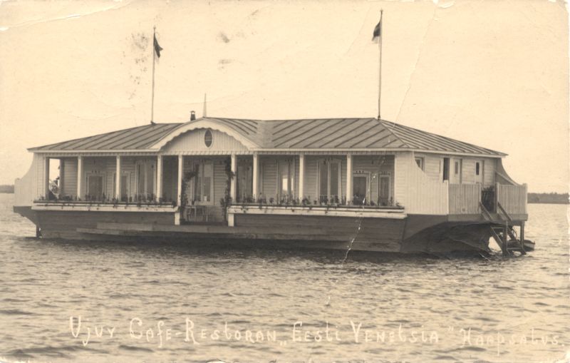 Photo. Floating restaurant "Estonian Venice" in the Bay of Haapsalu. 1922