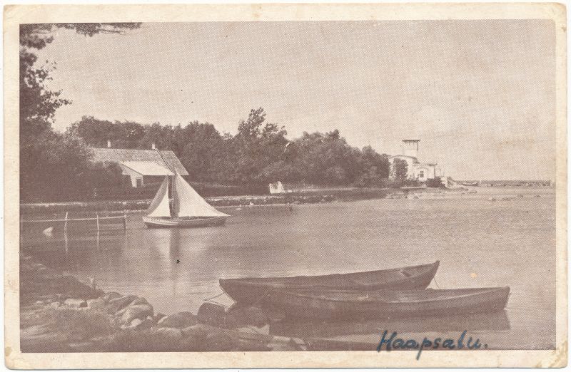 Postcard.  View of Socholic Promenade. Black and white.