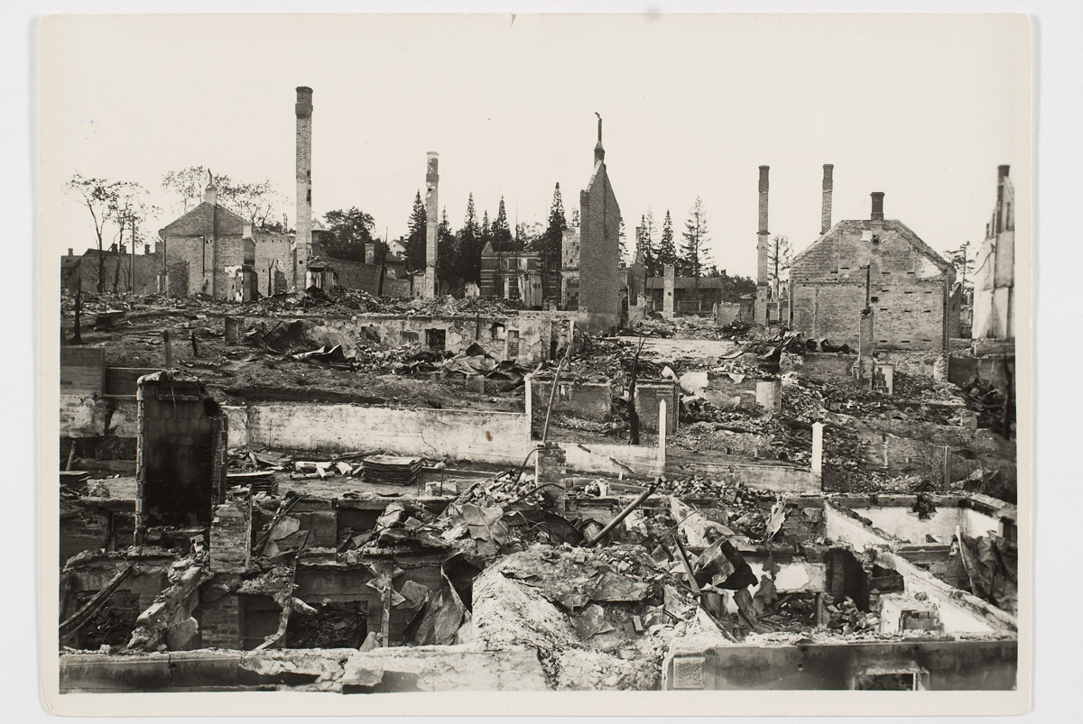 Burned Tartu: view from the Street of Hope on Star Street, 5th Sep. 1941
