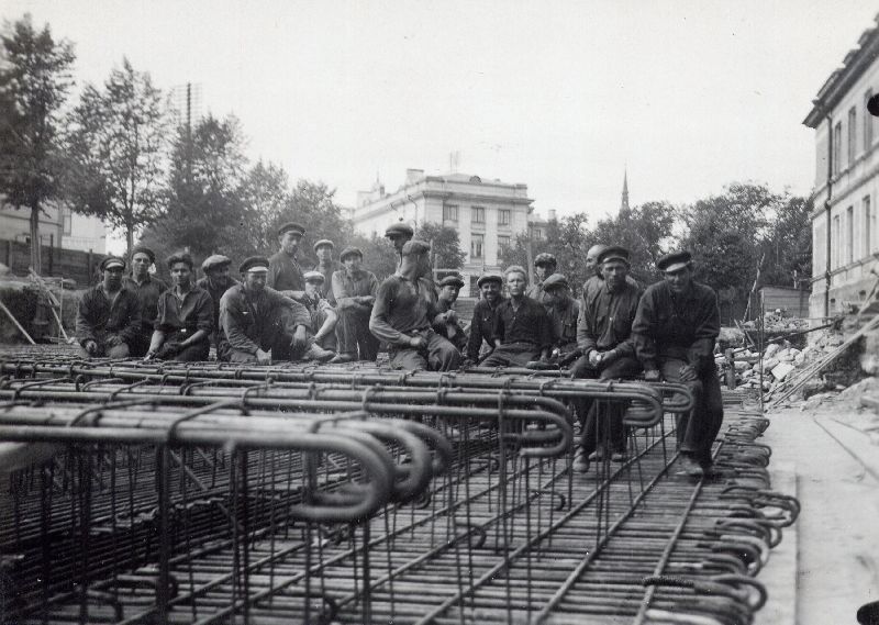 Building foundation of the building of the Tallinn Department of Eesti Pank, construction