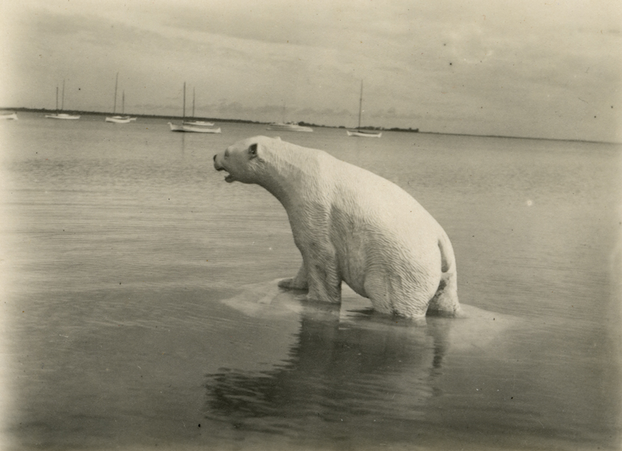 Ice bear shape on the beach of Haapsalu