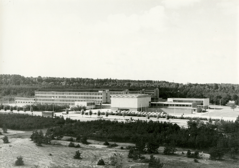 Tpi / TTÜ complex, view of the whole complex by Mustamäe. Architects Uno Tölpus, Henno Sepmann, Olga Kontšajeva