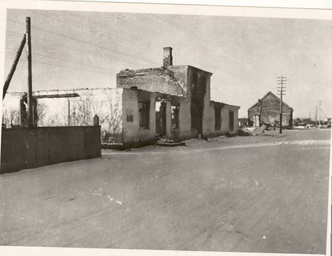 Burned district in Jõhvis on Rakvere Street