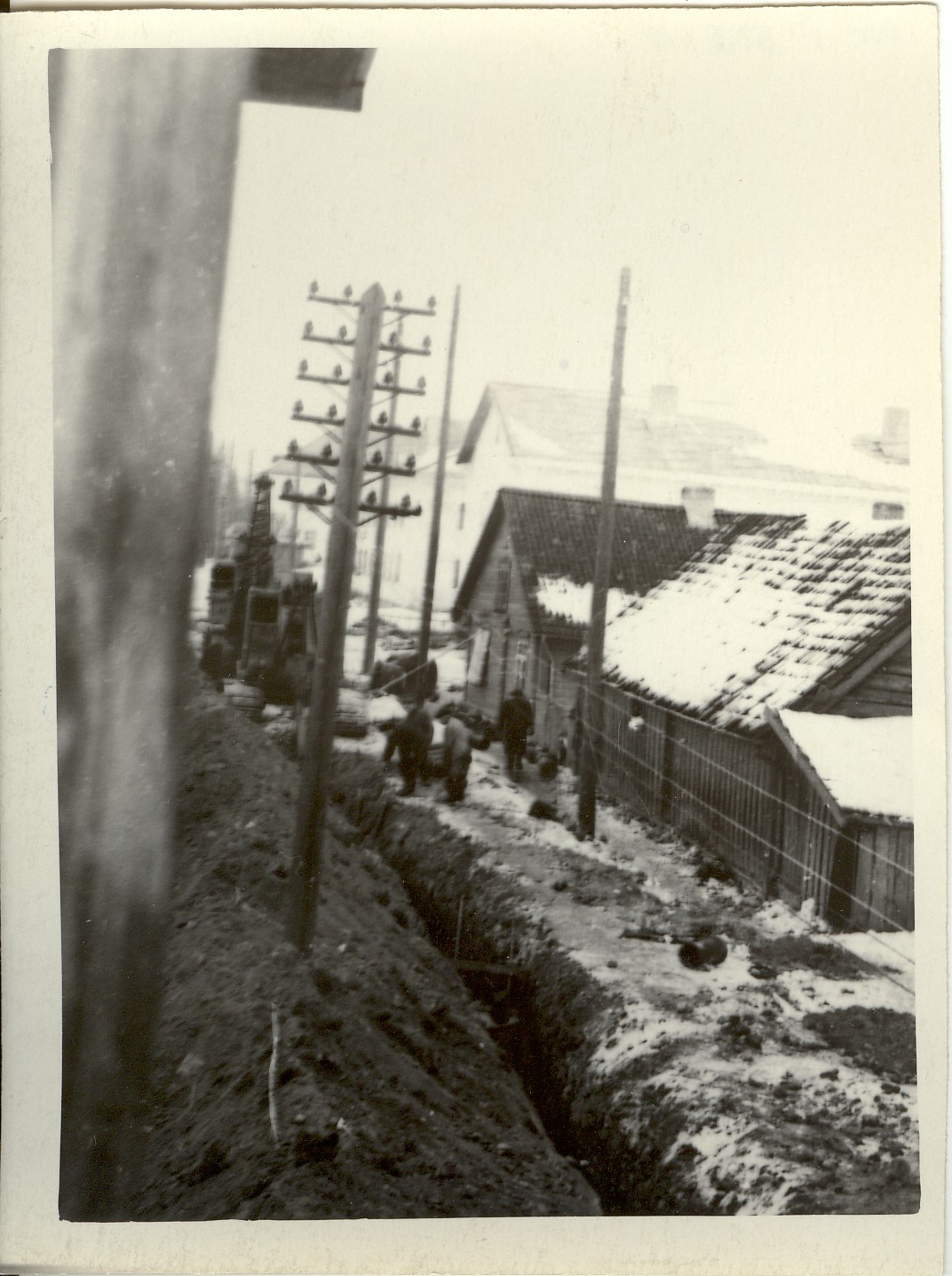 Photo, Kanalization works on the Suur-Hard Street in Paides 1959.
