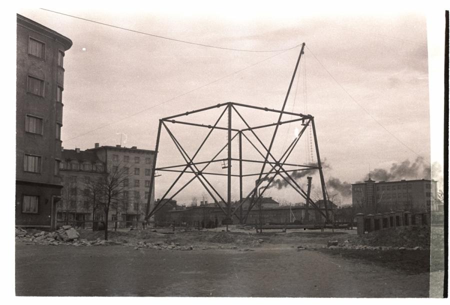 Tallinn, the construction of the TV station’s broadcasting station, view from Gogol Street.