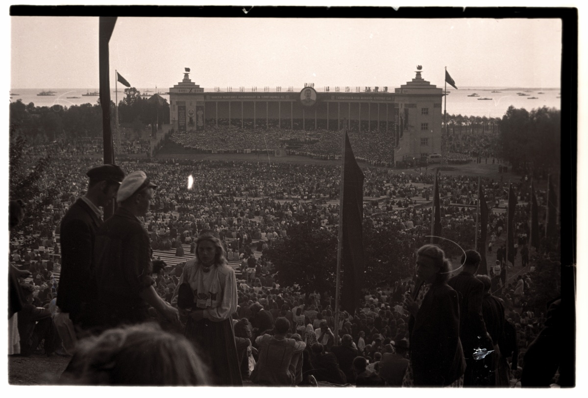 1950's general singing event, view of the song field, singing field in the back of the plan.