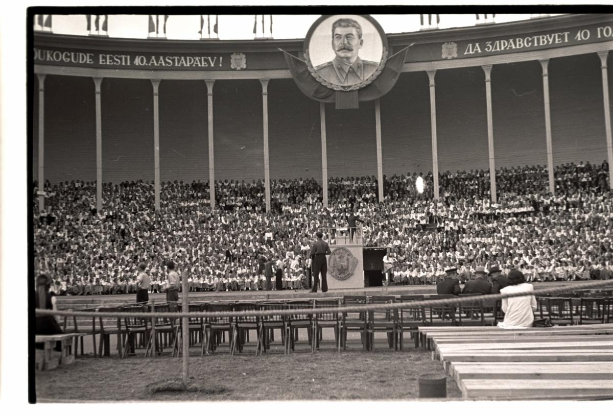 General song festival of 1950, view of the singing field during the main test.