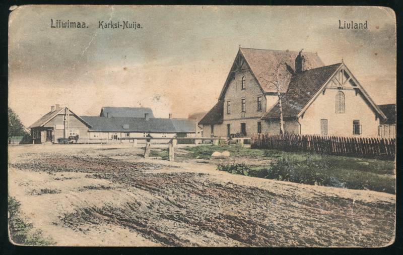 trükipostkaart, Karksi khk, Karksi-Nuia, peatänav, koloreeritud, u 1910