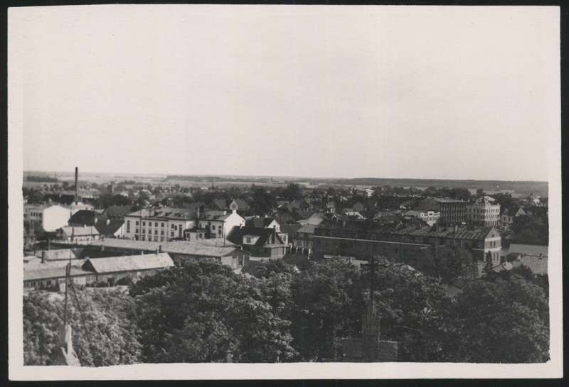 foto, Viljandi, linn Pauluse kiriku tornist Tartu mnt poole, u 1965