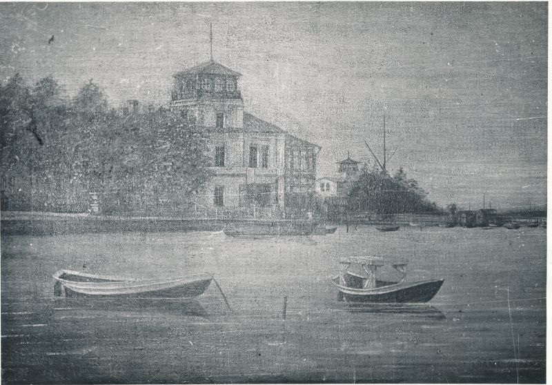 Foto maalist (HM 4029). J.Damm "Villa Friedheim, 1892.a.". Mustvalge.
