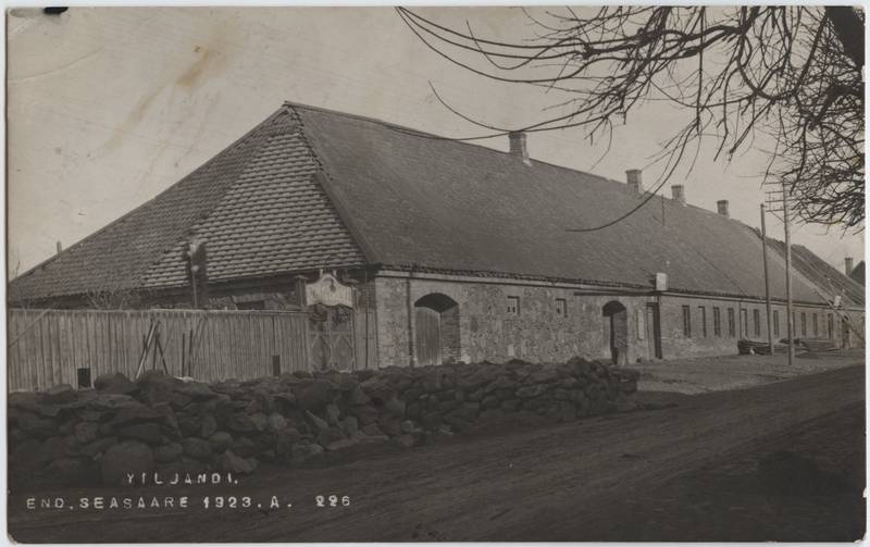 fotopostkaart, Viljandi, Tallinna tn 5, Seasaare kõrts, 1923, foto J. Riet