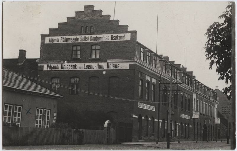 fotopostkaart, Viljandi, Tallinna tn 1 ja 3 (VEPS-i maja), u 1935