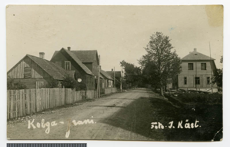 fotopostkaart, Kolga-Jaani khk, Kolga-Jaani, vaade piki tänavat, postitempel 05.10.1931, foto J. Kärt