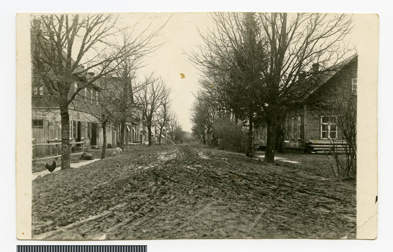 fotopostkaart, Kolga-Jaani khk, Kolga-Jaani, vaade piki peatänav'at, Kolga-Jaani tarvitajate ühisuse kauplus, postitempel 21.07.1931