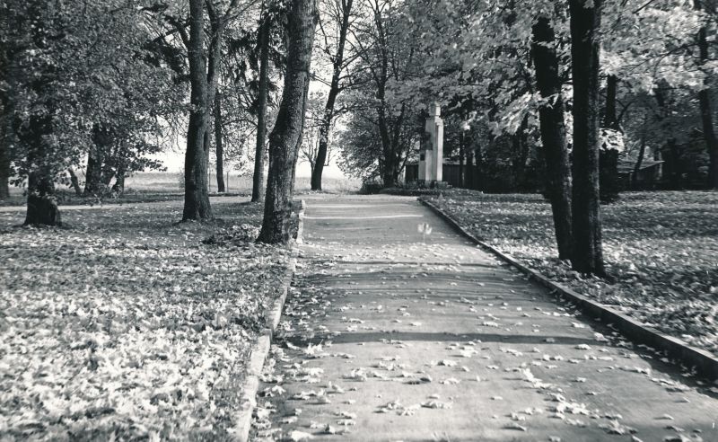 Foto. Rudolf Tobiase park. Taamal Roman Haavamägi loodud helilooja monument. 1980. a.