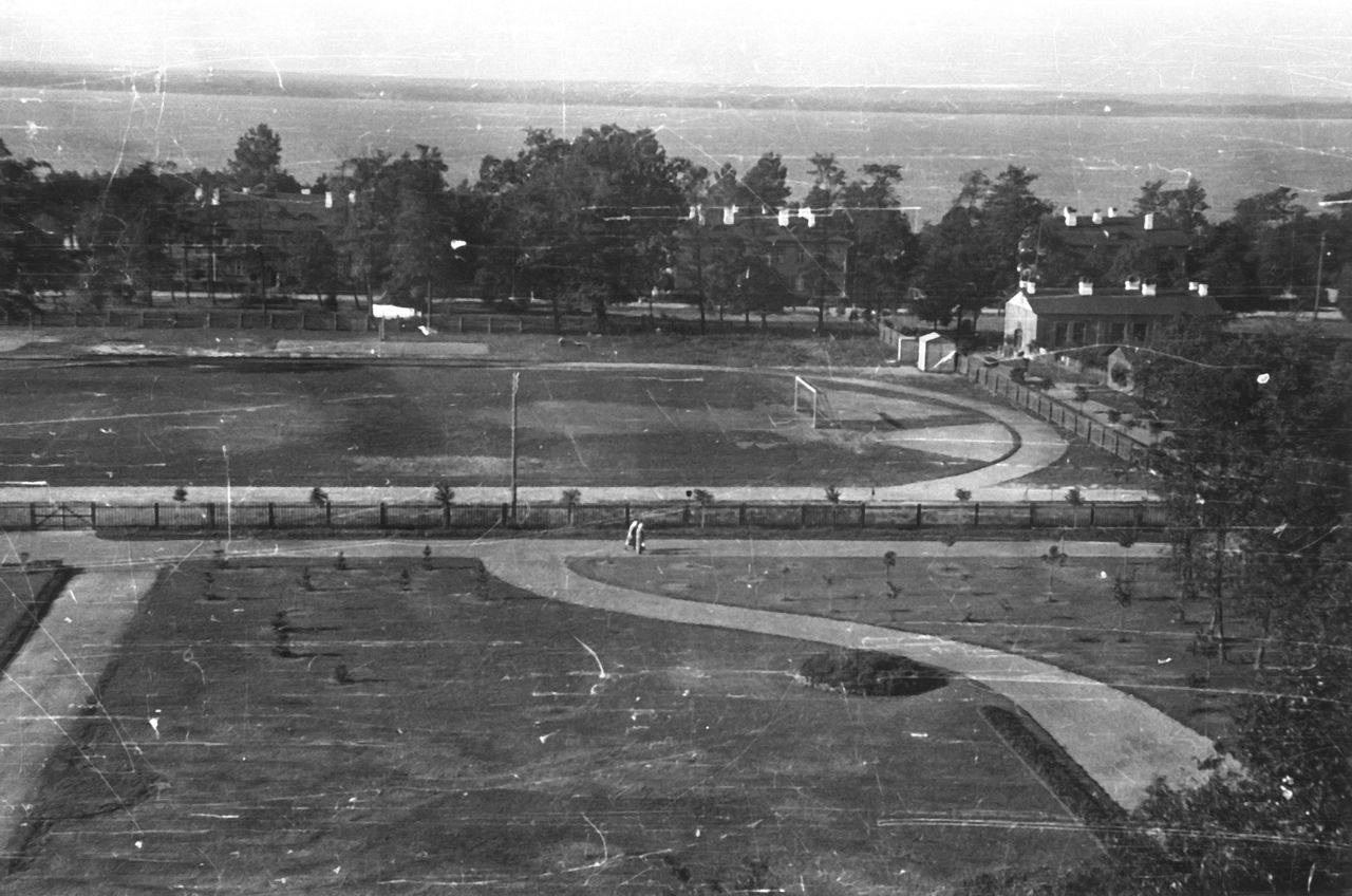 View of the Professors Village and Stadium from the Cople House Tower. End of the 1930s