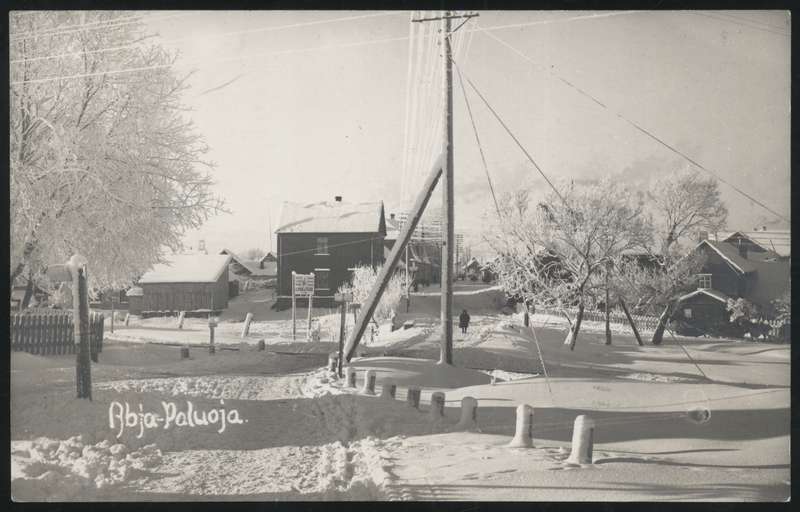 fotopostkaart, Halliste khk, Abja-Paluoja, raudtee, talv, u 1932