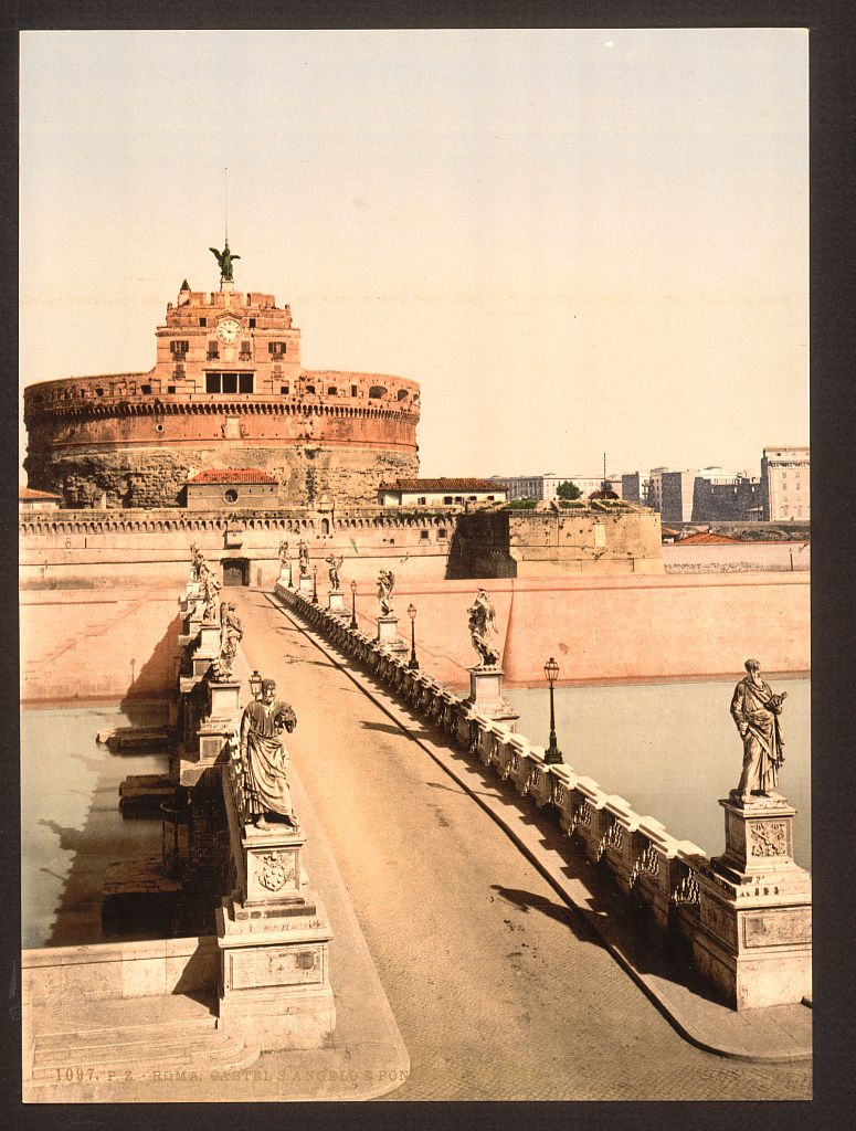 [castle and bridge of St. Angelo, Rome, Italy] (Loc)