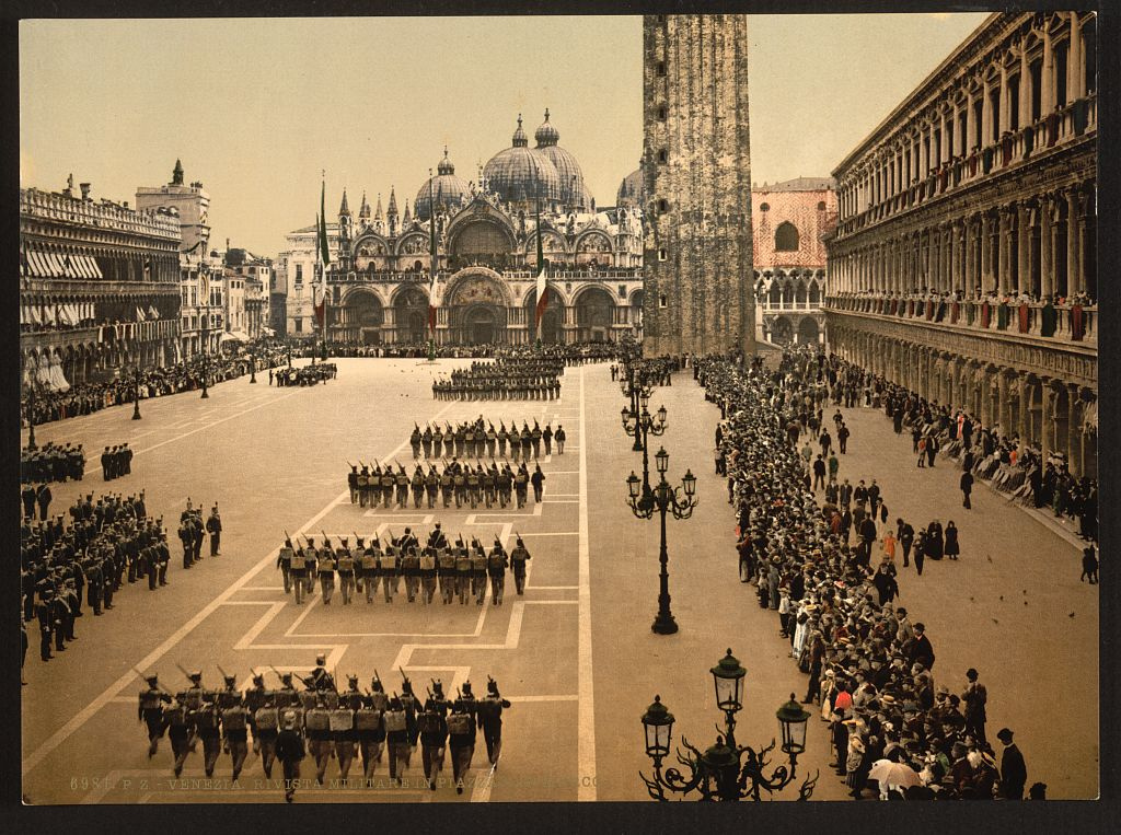 [military review in St. Mark's Place, Venice, Italy] (Loc)