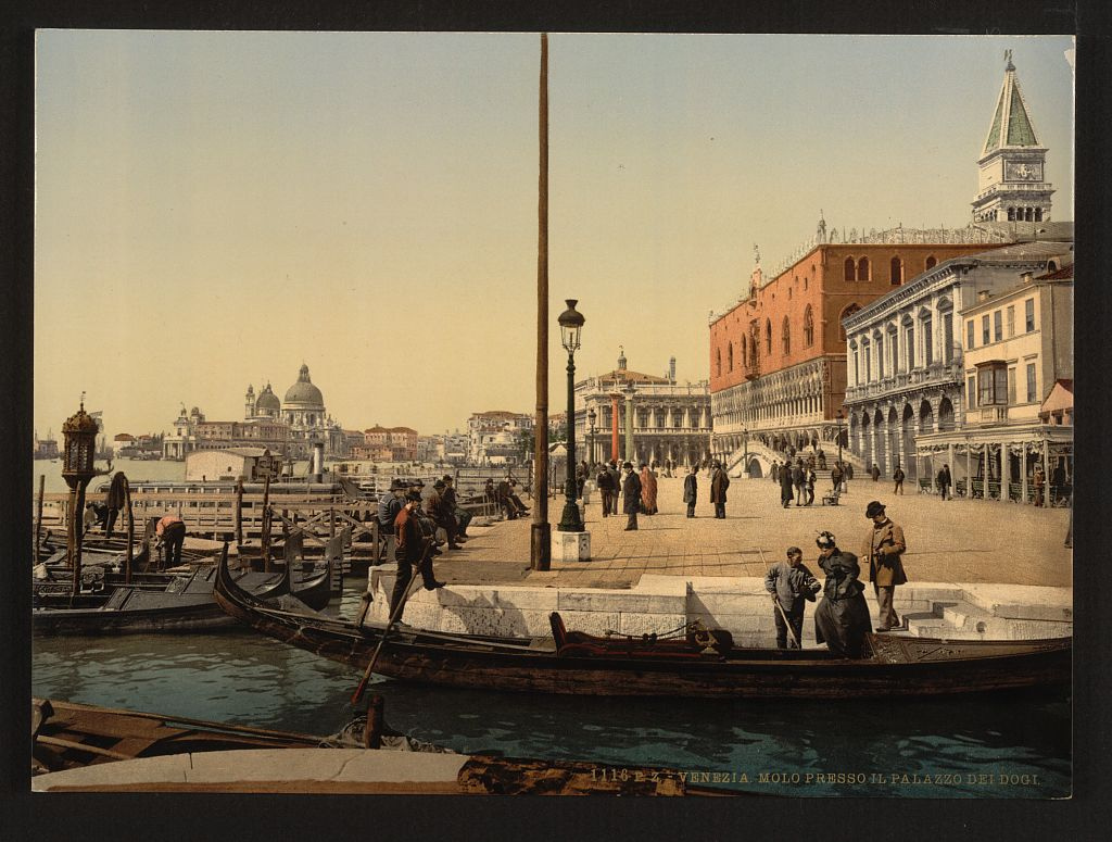[in front of the Doges' Palace, Venice, Italy] (Loc)