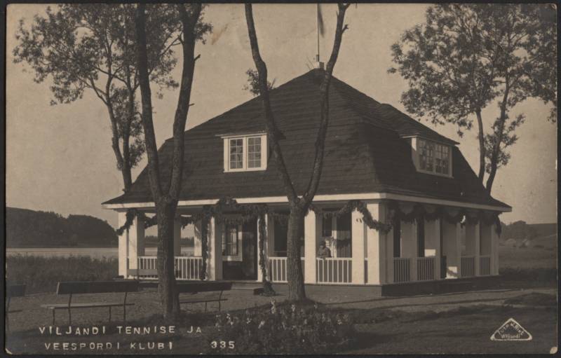 fotopostkaart, Viljandi, tennise- ja veespordiklubi, avamine, 28.07.1924, foto J. Riet