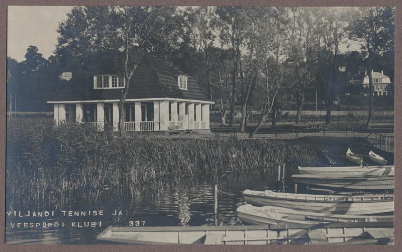 foto albumis, Viljandi, tennise- ja veespordiklubi, järv, paadid, u 1925, foto J. Riet
