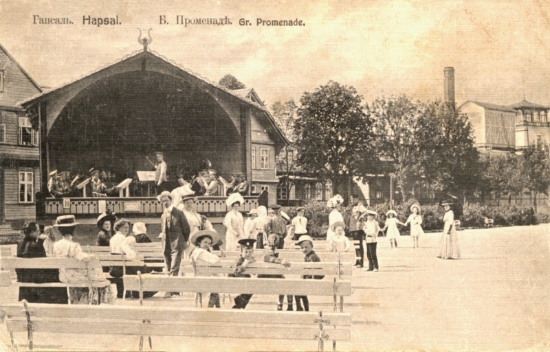 Postkaart. Kontsert Haapsalu kõlakojas enne 1912
