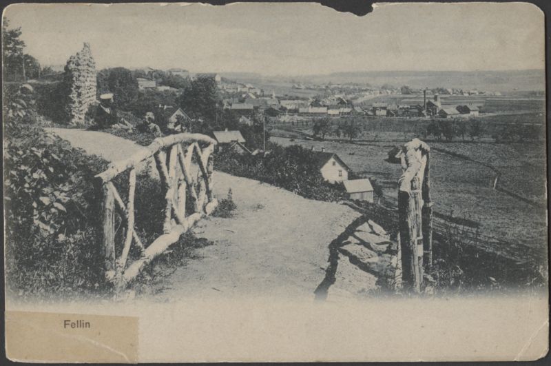 fotopostkaart, Viljandi, Kaevumägi, lõunapoolne serv, Kivistiku linnaosa, Rosenbergi auruveski, mehed, u 1901