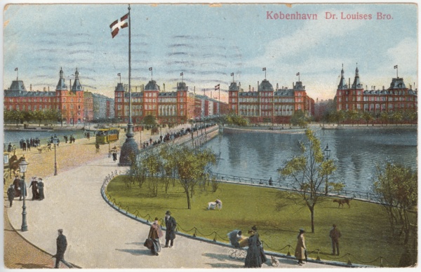 Postkaart. Taani. Kopenhaagen. Vaade linnale