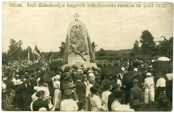 Eesti Vabadussõjas langenute mälestussamba avamine. 16.07.1922, Pärnu.