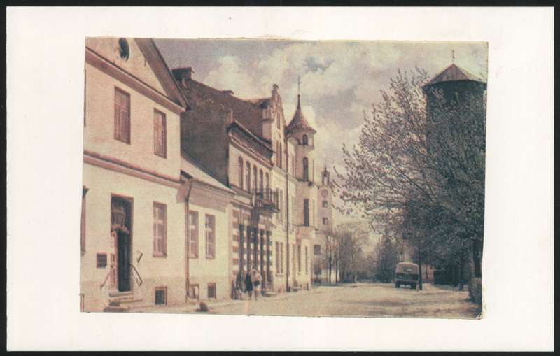 fotopostkaart, Viljandi, muuseum, arhiiv, kultuurikool, veetorn, värviline, u 1975