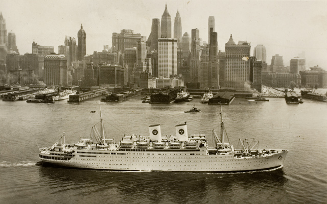 Rootsist Ameerikasse viinud laev Gripsholm New Yorgis.