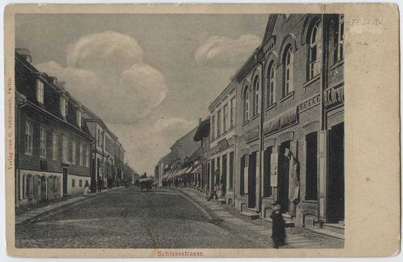 trükipostkaart, Viljandi, Lossi tn, Tartu tn ja Kauba tn vahel, u 1910, Verlag von G. Schürmann