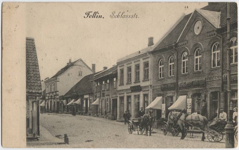 trükipostkaart, Viljandi, Lossi tn, Oru tn ja Tartu tn vahel, u 1910