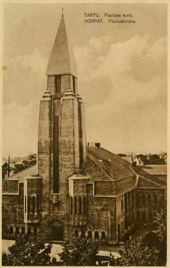Tartu Pauluse kirik, vaade hoonele. Arhitekt Eliel Saarinen