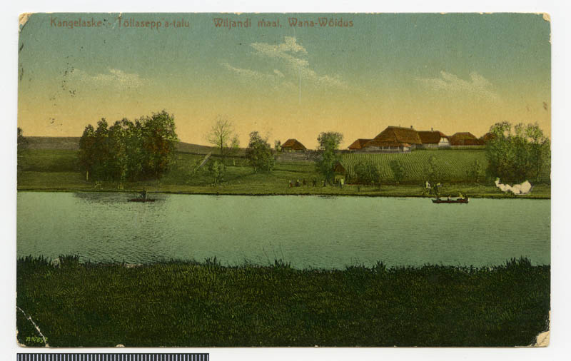 fotopostkaart, Viljandi khk, Vana-Võidu, Kangelaske Tõllassepa talu, koloreeritud, u 1915