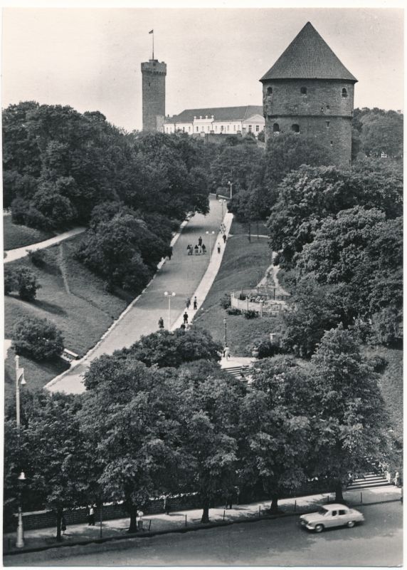 Fotopostkaart. Tallinna vaade.Vaade Toompeale: Pikk Hermann ja Kiek in de Kök. 1965. Foto: A. Alla
