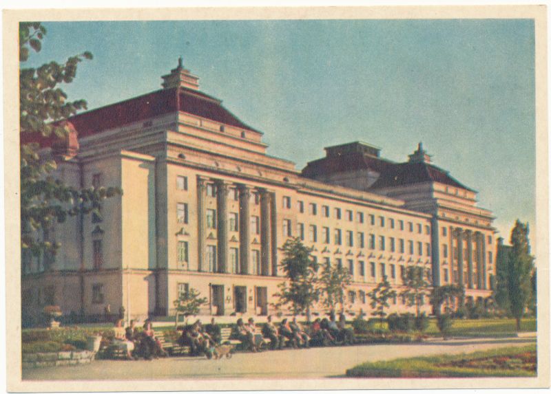 Postkaart. Tallinna vaade. Teater Estonia. 1955.